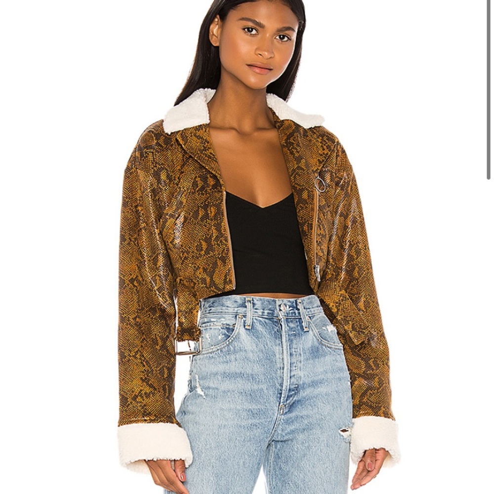 Crop snakeskin jacket